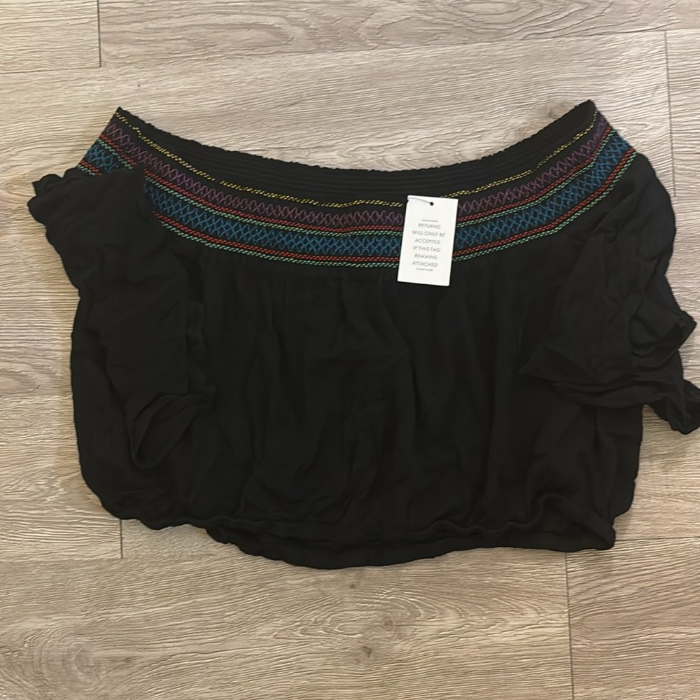 Eloquii off shoulder crop top